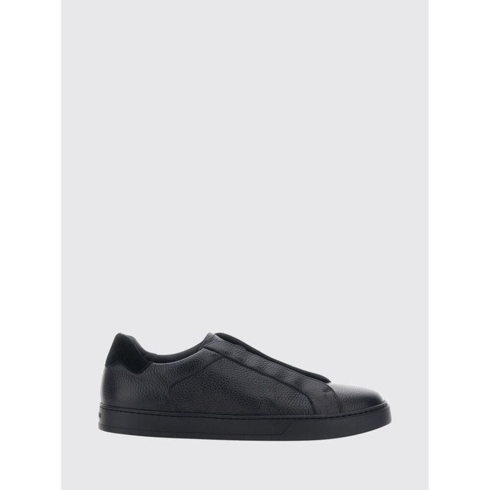 Doucal's Men Doucal's Slip-On Trainers In Tumbled Calfskin With Elastic Laces